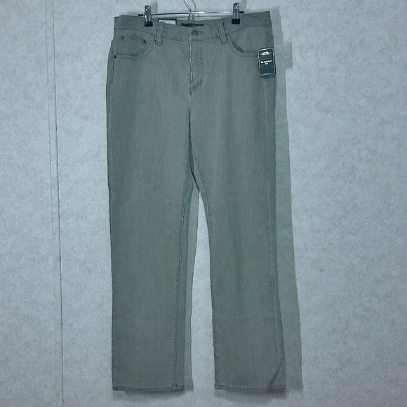 NWT Lauren Ralph Lauren Slimming Classic Straight Leg StretchJeans,Grey Sz14/32 - Picture 1 of 10